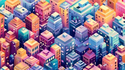 Wall Mural - isometric pixel pattern background designs