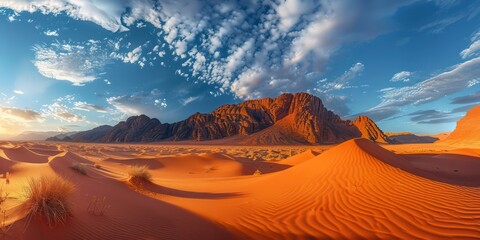 Wall Mural - desert landscape with sand dunes and a beautiful sky