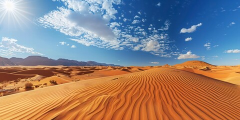 Wall Mural - desert landscape with sand dunes and a beautiful sky