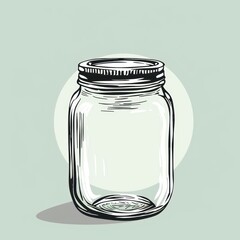 Wall Mural - tip jar with minimal illustration isolated on a white background