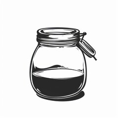 Wall Mural - tip jar with minimal illustration isolated on a white background