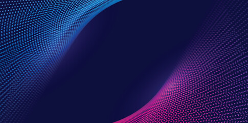 Abstract colorful technology dotted wave background