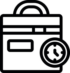 Poster - Bold icon is depicting a briefcase and a clock, symbolizing the concept of business time management