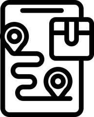 Poster - Smartphone is showing the real time location of a parcel on a map, making it easy for the recipient to track its progress