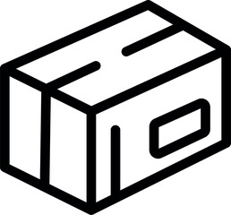 Poster - This simple vector icon of a closed cardboard box represents online shopping and delivery