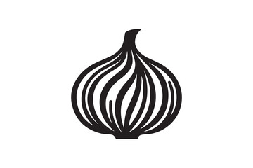 Garlic silhouette vector illustration.