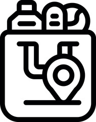 Poster - Icon representing the concept of ordering groceries online for delivery