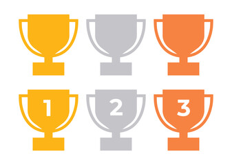 Wall Mural - trophy cup award vector design. gold, silver, and bronze. sport winner tournament competition.
