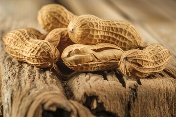 Poster - Dry peanut on the wooden background