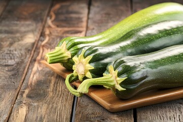 Wall Mural - Green Italian zuchini on the table