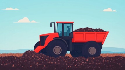 Poster - Detailed flat design showcasing the concept of sustainable organic composting as an eco friendly solution for environmental conservation and the transition to a circular economy