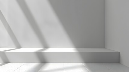 Poster - Clean White Surface with Soft Shadow for Minimalist Product Display