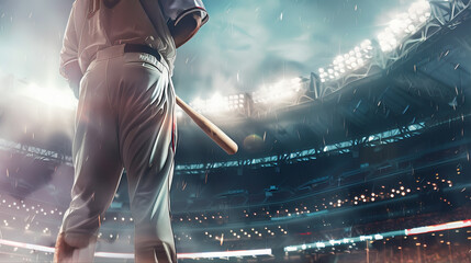 Baseball player in the stadium action wallpaper 