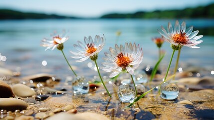 Sticker - beautiful lake crystal-clear image 