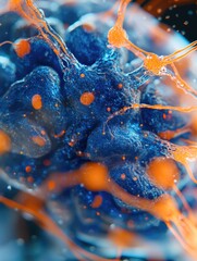 Poster - Blue Orange Substance Close Up