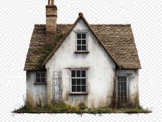 Sticker - Old White House With Chimney And Windows