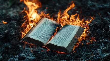 Wall Mural - Book on Fire