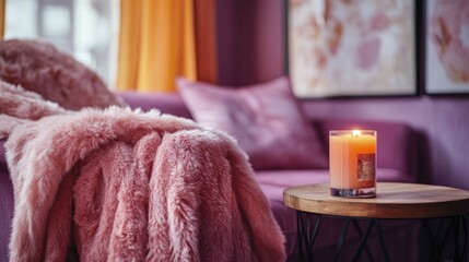 Poster - Pink Couch with Candle