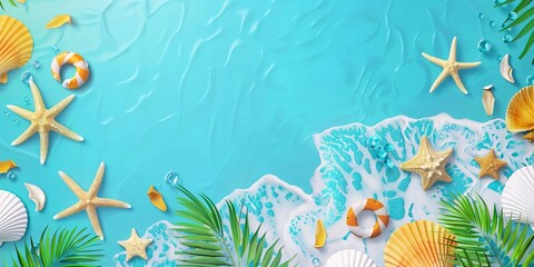 summer vacation background concept banner with copy space