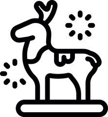 Poster - Christmas toy reindeer standing on a platform, a magical christmas spirit