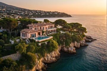 Wall Mural - mediterranean houses nestled in an idyllic coastal village