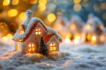 Porcelain White Houses with Orange Roofs