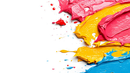 a colorful liquid paint splash on white background