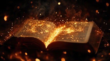 Wall Mural - Open book with sparks