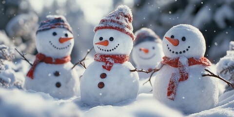 Poster - Snowman Group Standing