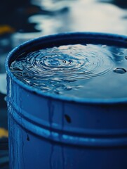 Canvas Print - Blue Barrel by Water