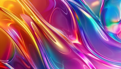 Wall Mural - Abstract colorful liquid background with glowing shiny texture.