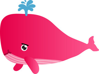 cute whale cartoon, sea animal