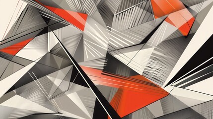 Poster - a contemporary line pattern with a series of angular, intersecting lines creating a complex geometri