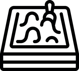 Poster - Sandbox with rake for playing kids, toy for sandpit playing on playground