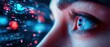 © Purichaya - Close-up of a human eye with vibrant digital effects, showcasing a fusion of technology and human perception.