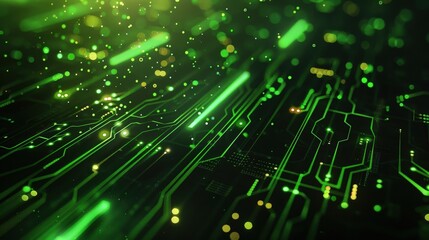 Poster - A futuristic abstract technology background with a blend of glowing circuit patterns and data points.