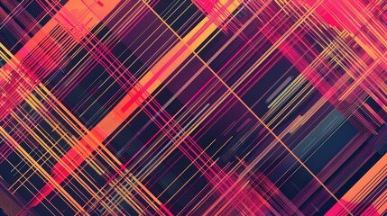 Poster - A geometric line pattern with intersecting diagonal and vertical lines forming a lattice design