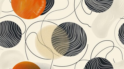 Poster - a modern pattern featuring a series of interconnected lines and shapes.