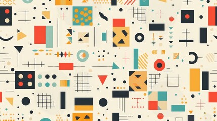 Poster - A professional business pattern with a repeating grid of abstract business symbols