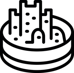 Poster - Miniature city model is being created out of modeling clay on a platform