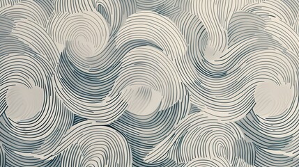 Poster - A stylish line pattern with interlocking circular lines creating a detailed and intricate design