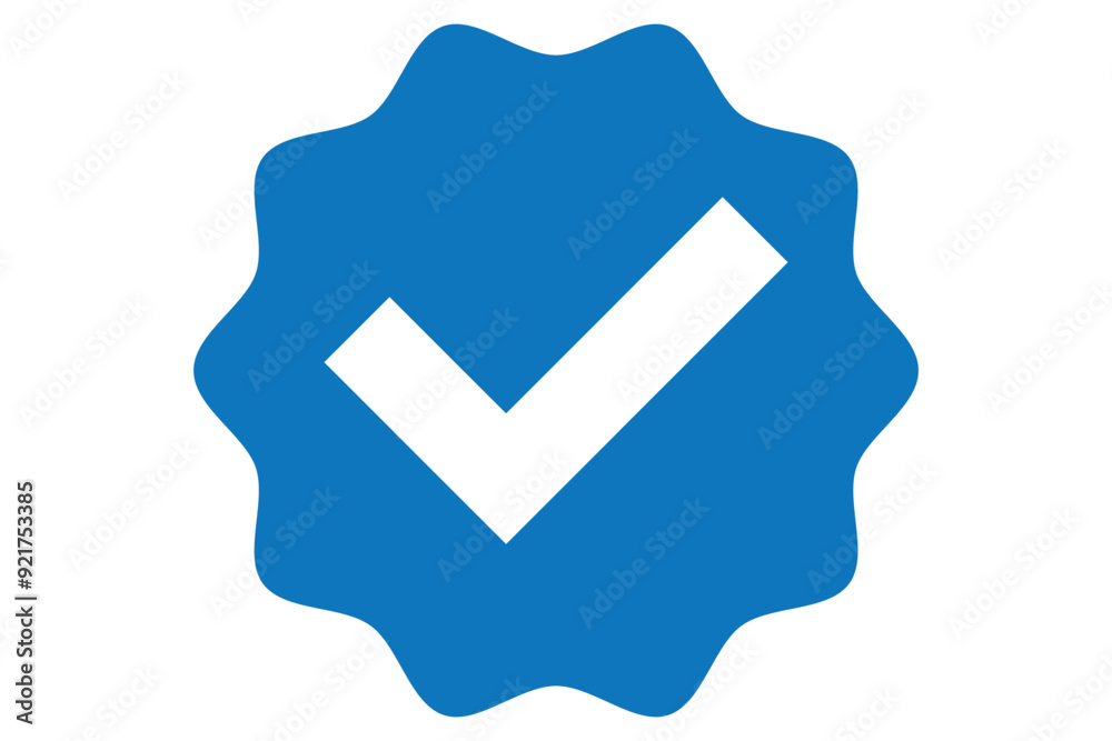 Blue check mark tick verification icon symbol vector. Stock Vector ...