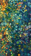 Wall Mural - green and blue polka dot art illustration poster background