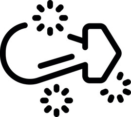 Poster - Black outline icon of an arrow pointing right, symbolizing fast forwarding with loading circles around it