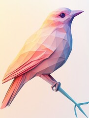 Wall Mural - Bird perched on tree branch