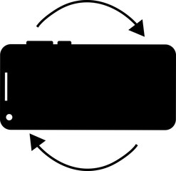 Fototapete - Rotate Mobile phone icon in flat style. Device rotation symbol. Turn your device. Vector illustration sign for web site or mobile app isolated on transparent background. Auto rotate screen fill icon.