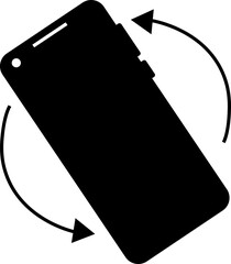 Fototapete - Rotate Mobile phone icon in flat style. Device rotation symbol. Turn your device. Vector illustration sign for web site or mobile app isolated on transparent background. Auto rotate screen fill icon.