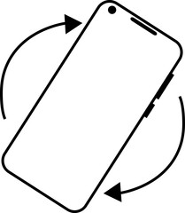 Fototapete - Rotate Mobile phone icon in Outline style. Device rotation symbol. Turn your device. Vector illustration sign for web site or mobile app isolated on transparent background. Auto rotate screen icon.