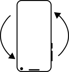 Fototapete - Rotate Mobile phone icon in Outline style. Device rotation symbol. Turn your device. Vector illustration sign for web site or mobile app isolated on transparent background. Auto rotate screen icon.