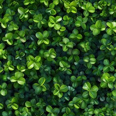 Aufkleber - Lush Green Clover Leaf Pattern